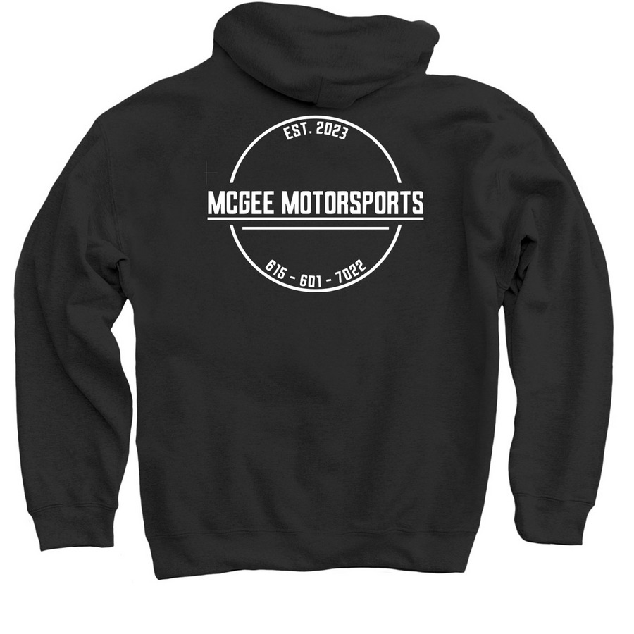 McGee Motorsports Hoodie, a Black Pullover Hoodie (back-view)