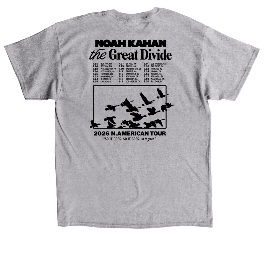 Noah Kahan Citi Field Merchandise, a Sport Grey Classic Unisex Tee (back-view)