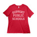 Support Public Schools (Collegiate Font), a Red Women?s Relaxed Cotton Tee