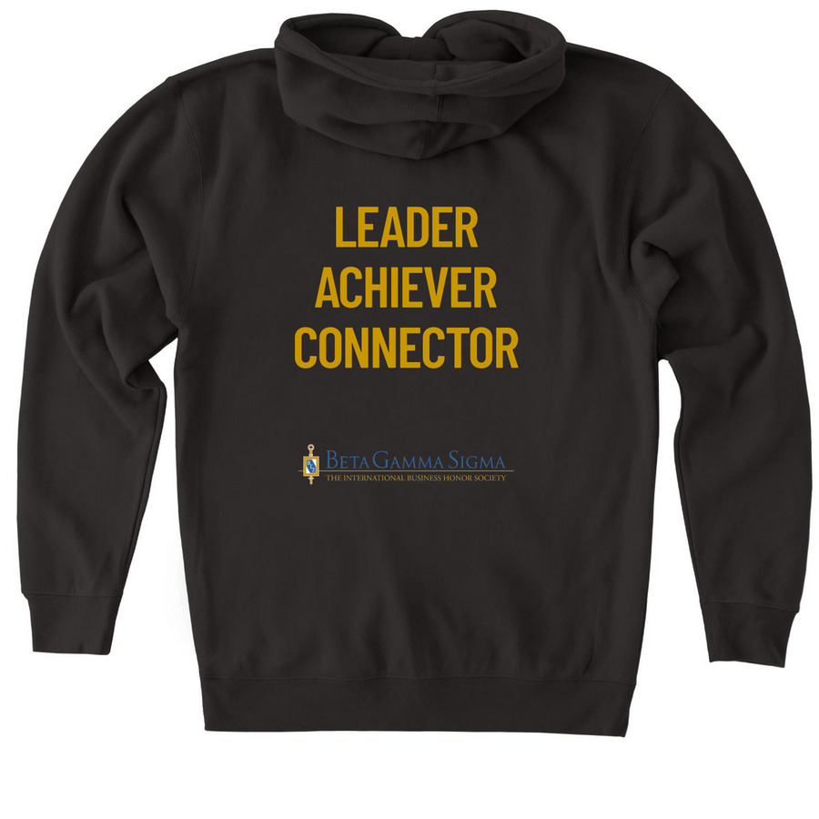 BGS LCS Zip Up, a Black Heavyweight Zip Up Hoodie (back-view)