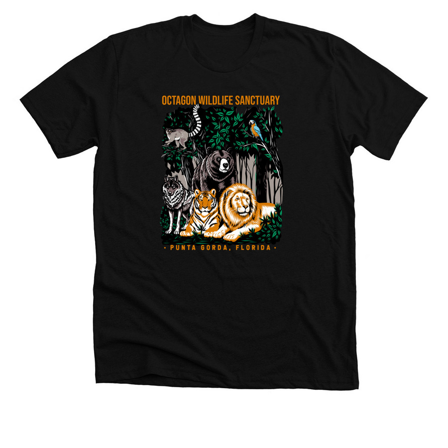 Octagon Wildlife Sanctuary, a Solid Black Blend Premium Unisex Tee