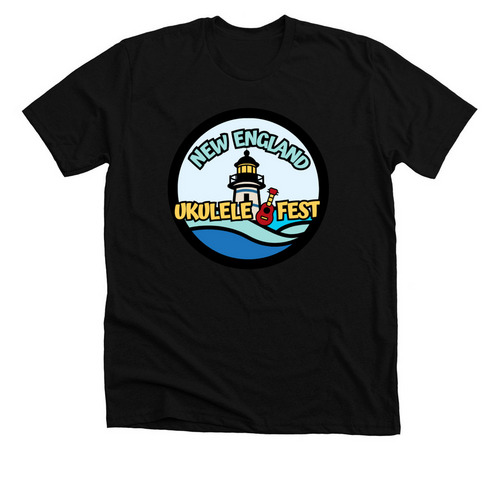 New England Ukulele Fest, a Solid Black Blend Premium Unisex Tee