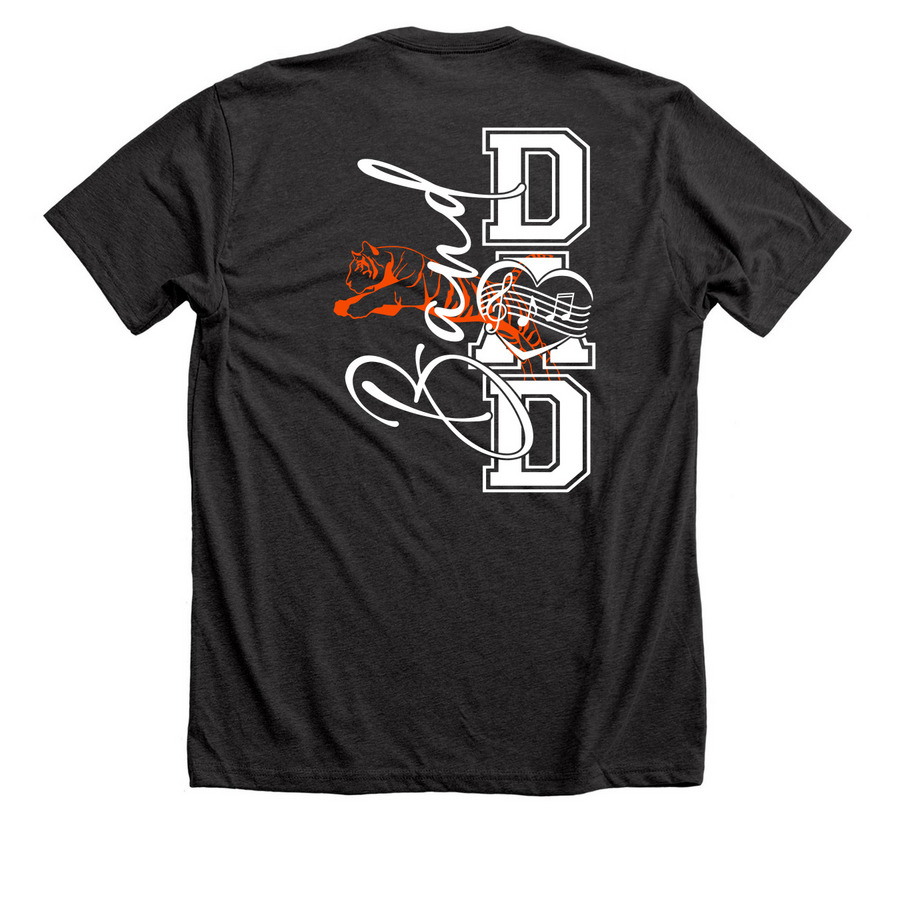 Grissom Band Dad, a Dark Grey Heather Premium Unisex Tee (back-view)