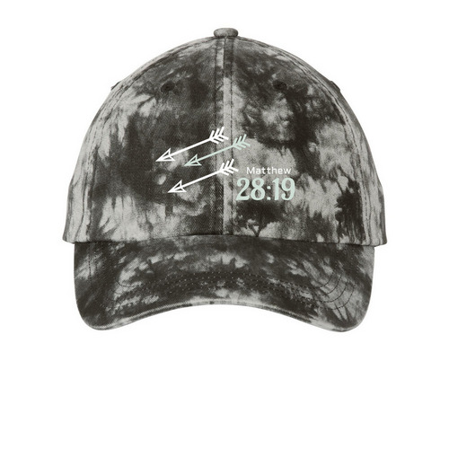 Arrow Seeker, a Black Printed Tie Dye Baseball Hat