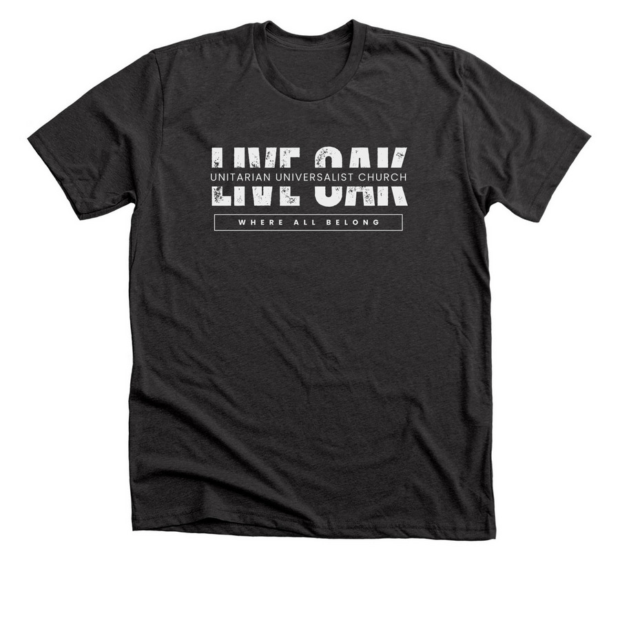 Where all belong, a Dark Grey Heather Premium Unisex Tee