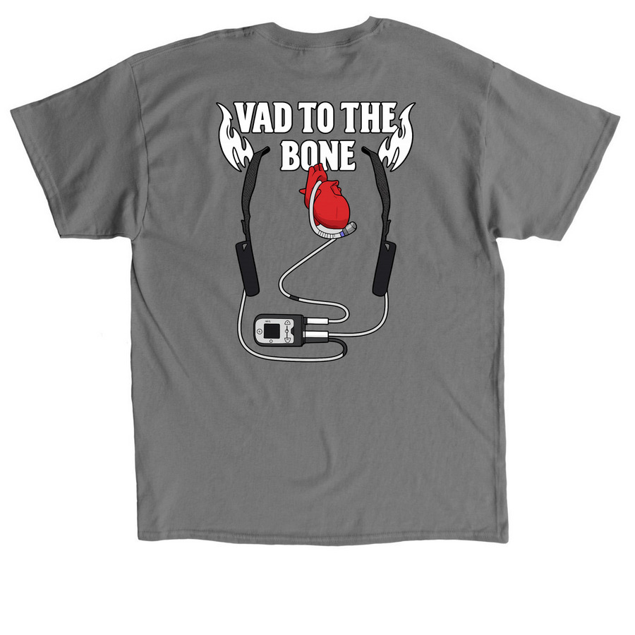 VAD TO THE BONE, a Charcoal Classic Unisex Tee (back-view)