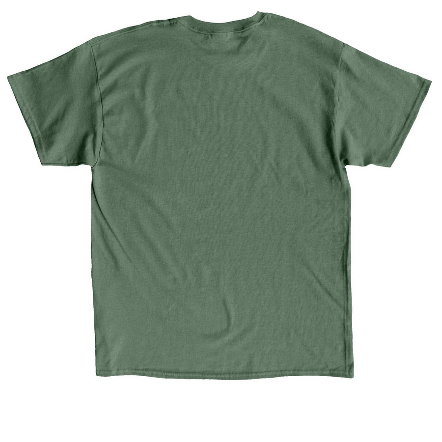 Lawns Cause Flooding (black ink), a Military Green Classic Unisex Tee (back-view)