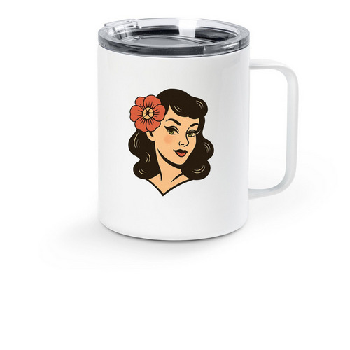 Travel With Flair, a White Stainless Steel Travel Mug