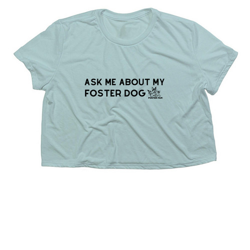fosterdog, a Dusty Blue Women?s Flowy Cropped Tee