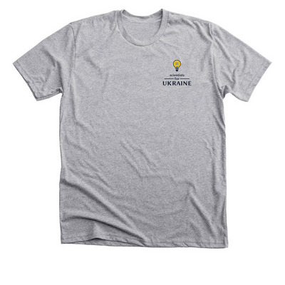 Scientists for Ukraine T-Shirt, a Athletic Heather Premium Unisex Tee