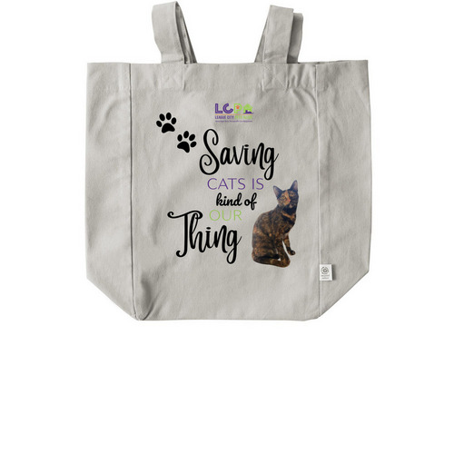 Saving Cats is Kind of Our Thing Tote, a Natural Recycled Cotton Tote Bag