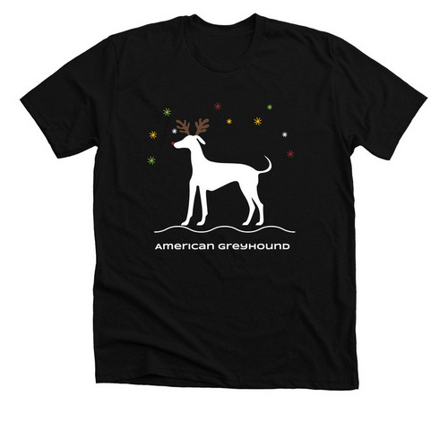 American Greyhound Christmas Apparel, a Solid Black Blend Premium Unisex Tee