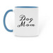 Dog Mom Mug, a Light Blue Two-Tone Ceramic Mug (back-view)