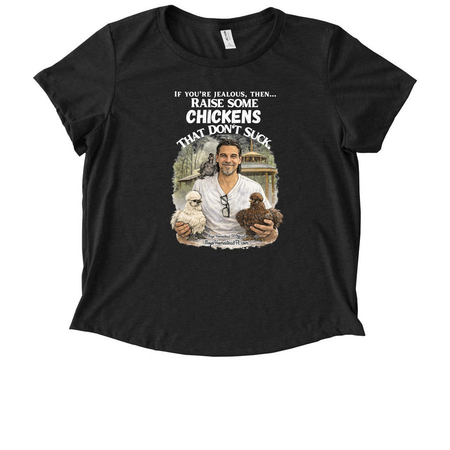 Raise some chickens that don't suck Color, a Space Black Allmade Eco Triblend Women?s Scoop Neck Tee