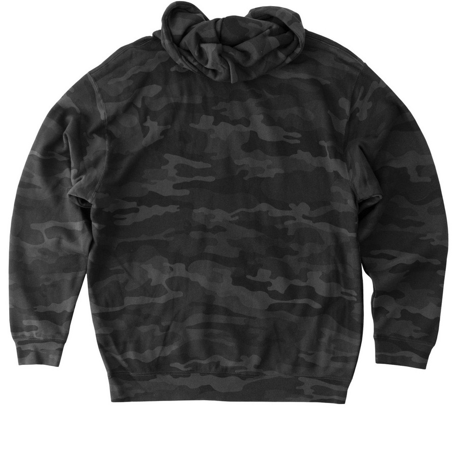 NCWF Camo Edition&nbsp;, a Black Camo Heavyweight Camo Pullover Hoodie (back-view)