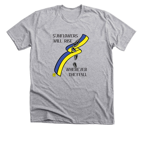Sunflowers Will Rise, a Athletic Heather Premium Unisex Tee