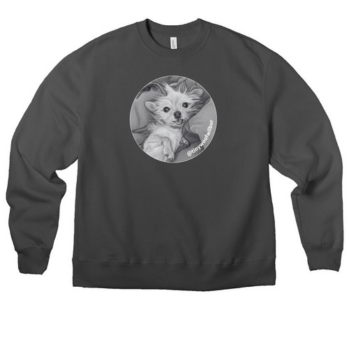 Tiny Woof Wilbur, a Asphalt Premium Heavyweight Crewneck Sweatshirt