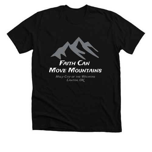 Faith Can Move Mountains, a Solid Black Blend Premium Unisex Tee