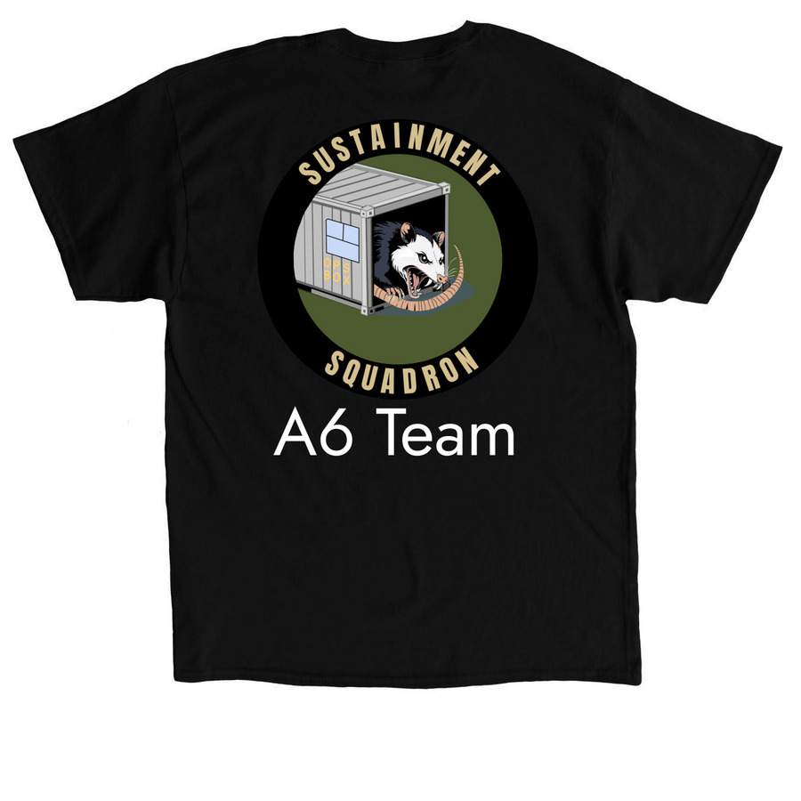 A6 Team Shirt, a Black Classic Unisex Tee (back-view)