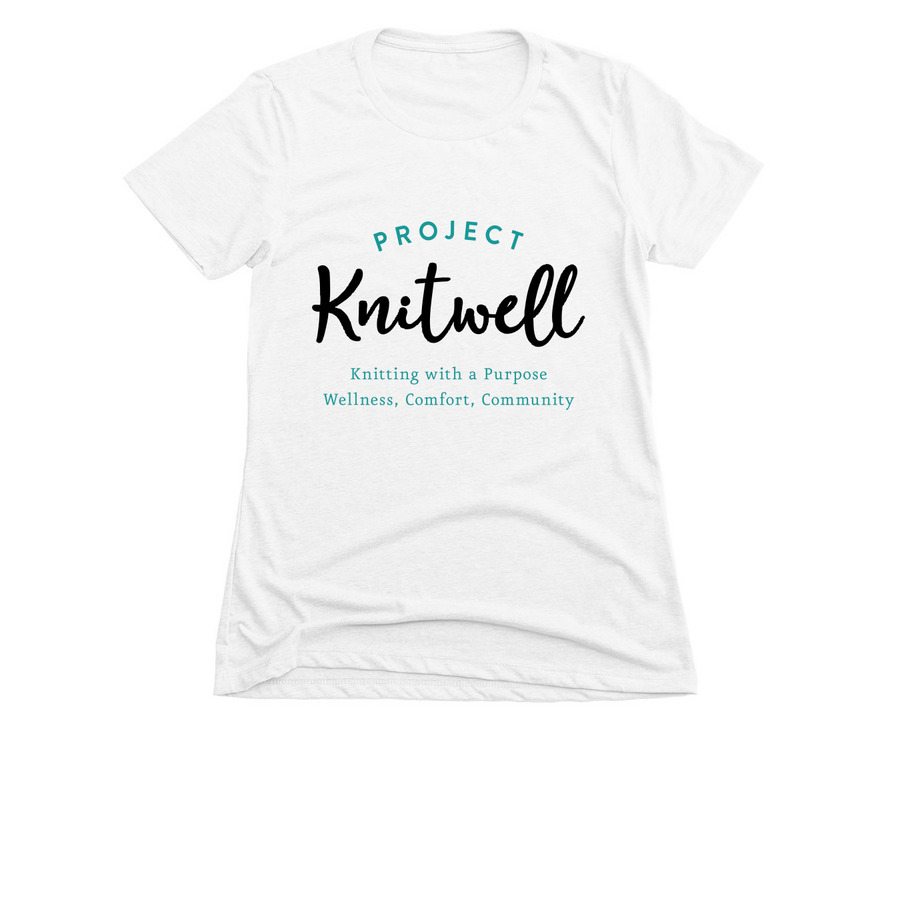 Buy a shirt to support Project Knitwell, a White Women's Slim Fit Tee