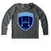 Pikes Peaks Women?s Rugby, a Dark Smoke Grey UV Performance Long Sleeve Hoodie (back-view)