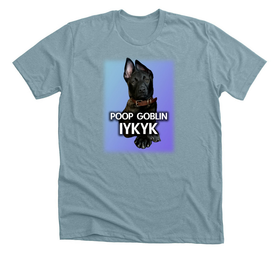 Poop Goblin - IYKYK -Limited Edition Shirt, a Heather Blue Lagoon Premium Unisex Tee