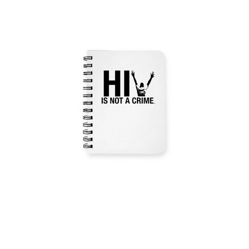 HIV Is Not A Crime Logo Notebook, a White Spiral Notebook