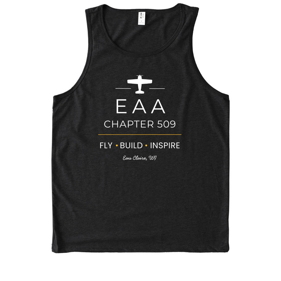 Fly With Heart, a Deep Black Allmade Eco Triblend Tank