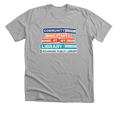 Community at My Library Youth & Adult Gear, a Athletic Heather Premium Unisex Tee