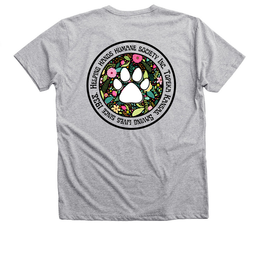 Flower Power!, a Athletic Heather Premium V-Neck Tee (back-view)