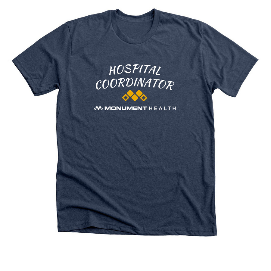 Hospital Coordinators, a Heather Navy Premium Unisex Tee