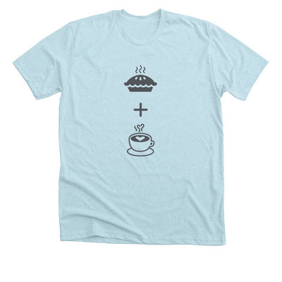 Pie + Lattes 2, a Heather Ice Blue Premium Unisex Tee