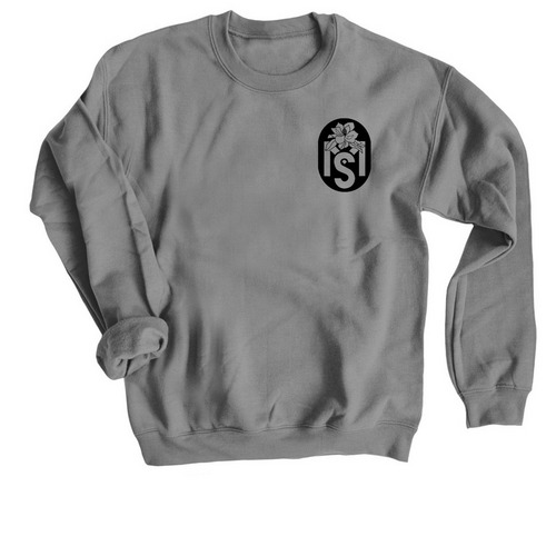 Unit Patch, a Charcoal Crewneck Sweatshirt