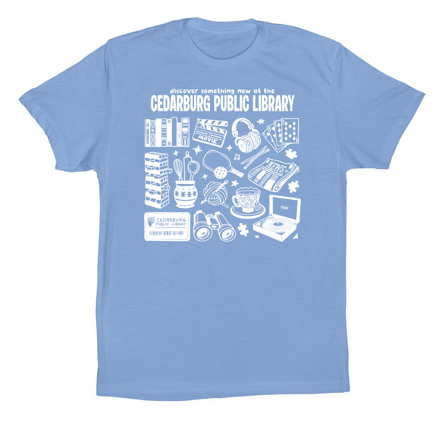 Discover Something New (White Design), a Carolina Blue Premium Cotton Tee