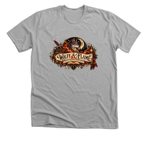 Wolff and Flame, a Athletic Heather Premium Unisex Tee