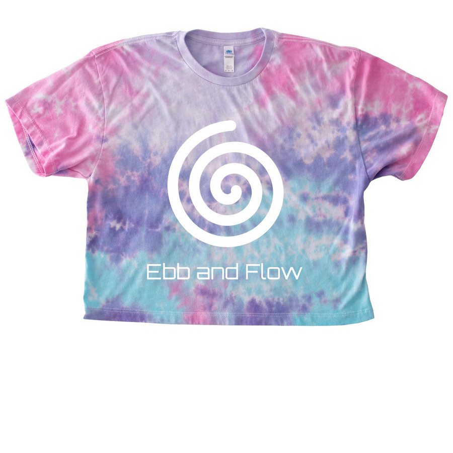 Ebb and Flow Spiral, a Cotton Candy Women's Tie Dye Cropped Tee