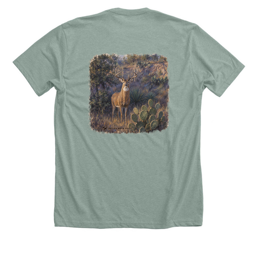 All Eyes, a Heather Sage Premium Unisex Tee (back-view)
