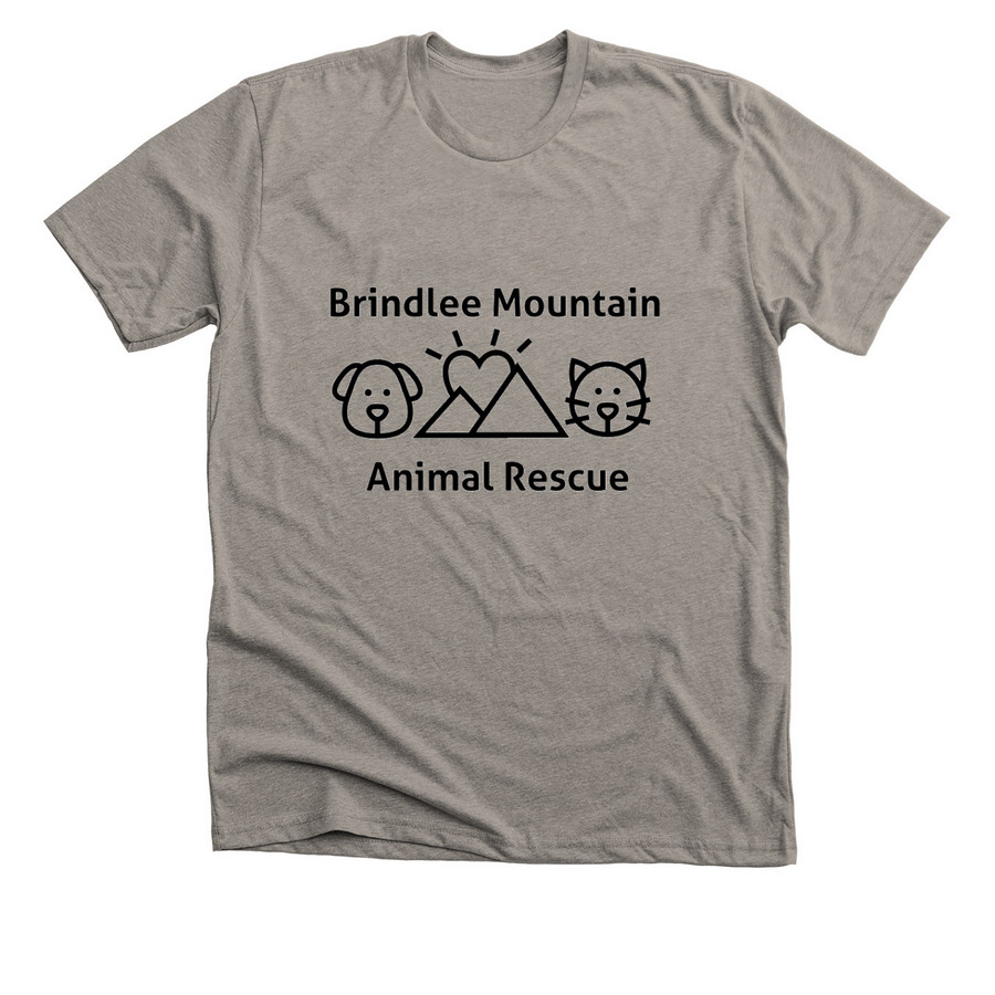 Brindlee Mountain Logo, a Heather Stone Premium Unisex Tee