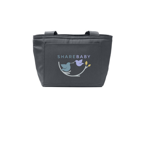 ShareBaby Logo, a Grey Steel Insulated Lunch Tote
