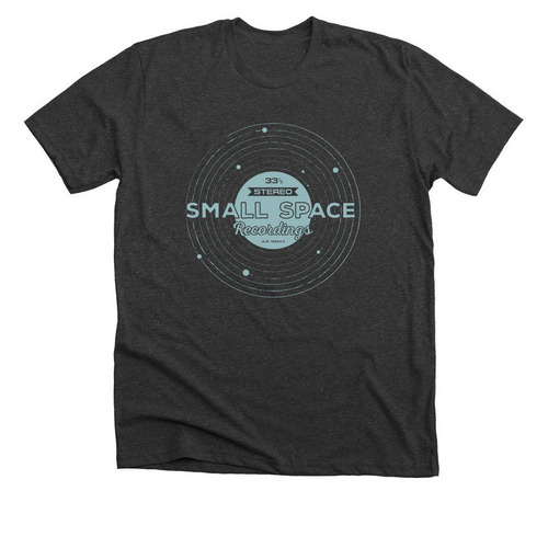 Small Space Blue Logo, a Dark Grey Heather Premium Unisex Tee