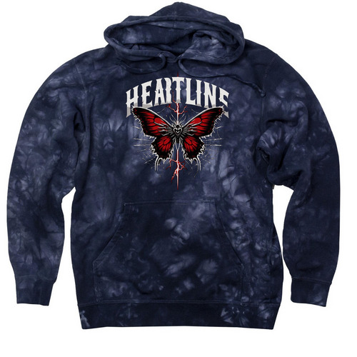 Butterfly Heart, a Navy Tie Dyed Pullover Hoodie