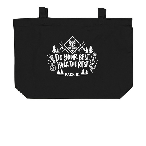 Cub Scouts Tote, a Black Large Organic Cotton Tote Bag