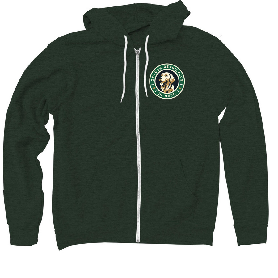 New Logo Zip Up Series, a Heather Forest Zip Up Hoodie