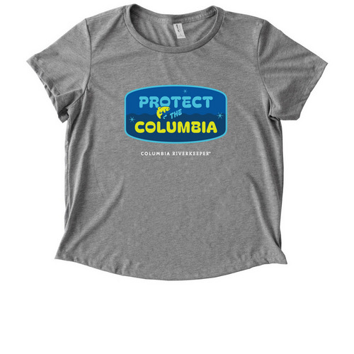Protect the Columbia, a Aluminum Grey Allmade Eco Triblend Women?s Scoop Neck Tee