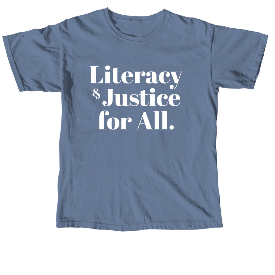 Literacy and Justice Dyslexia T-shirt, a Blue Jean Comfort Colors Unisex Tee