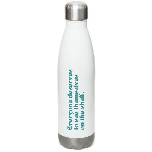 The Nonbinarian Water Bottle, a White Stainless Steel Water Bottle