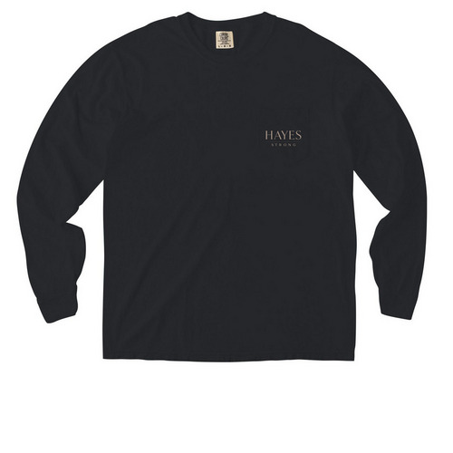 Hayes Strong pocket tee.&nbsp;, a Black Comfort Colors Long Sleeve Pocket Tee
