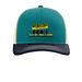 Working Trucker Hat, a Blue Teal/ Birch/ Navy Printed Snapback Trucker Cap