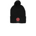 Pom Pom Winter hat, a Black Printed Pom-Pom Beanie