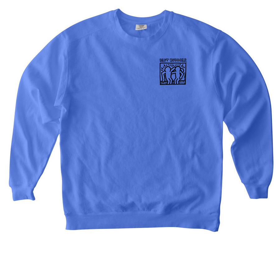 Best Buddies 2026, a Flo Blue Comfort Colors Crewneck Sweatshirt